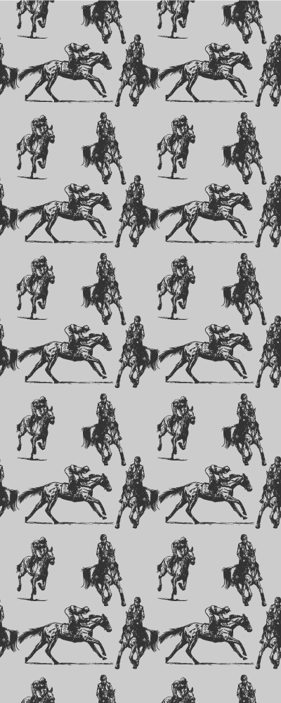 Animal vinyl rug with gray horses in various poses - TenStickers