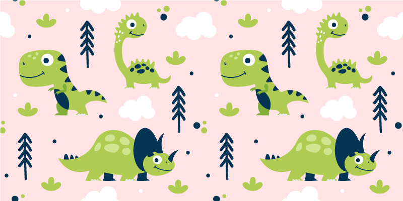 Playful dinosaur theme animal vinyl rug - TenStickers