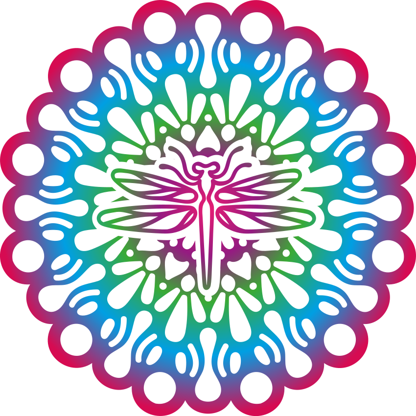 Animal vinyl rug colorful dragonfly mandala - TenStickers