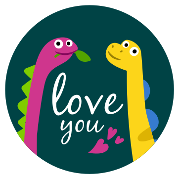 Cute dinosaur love animal vinyl rug - TenStickers