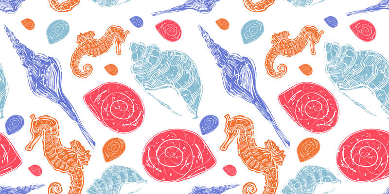 Animal vinyl rug colorful sea creatures - TenStickers