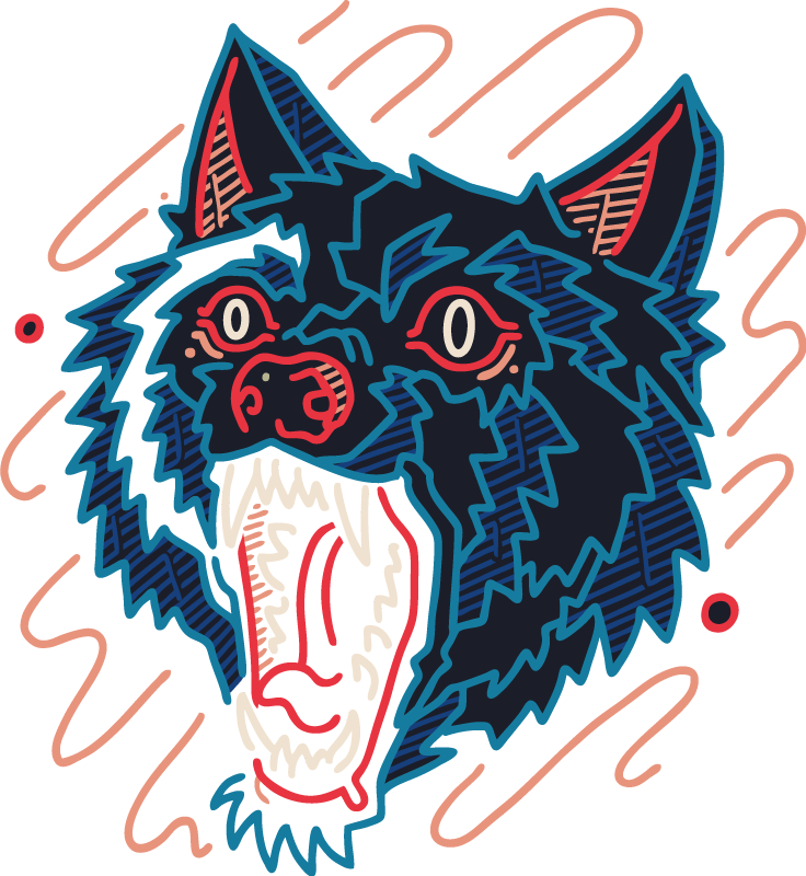 Animal vinyl rug howling wolf design - TenStickers