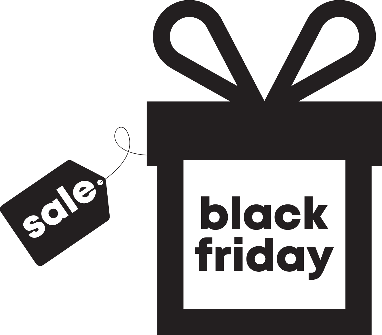 Black friday vinyl rug wrapped in a present - TenStickers