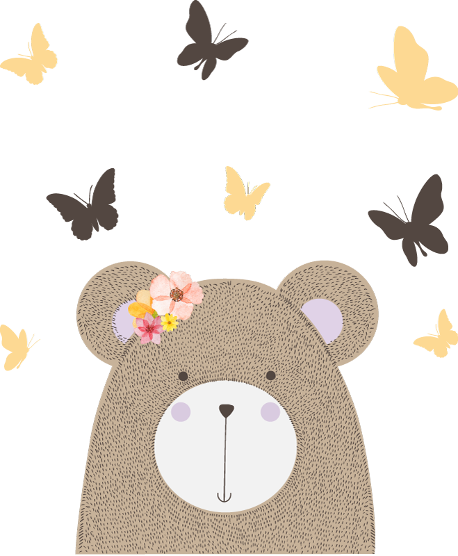 Playful bear motif animal vinyl rug - TenStickers