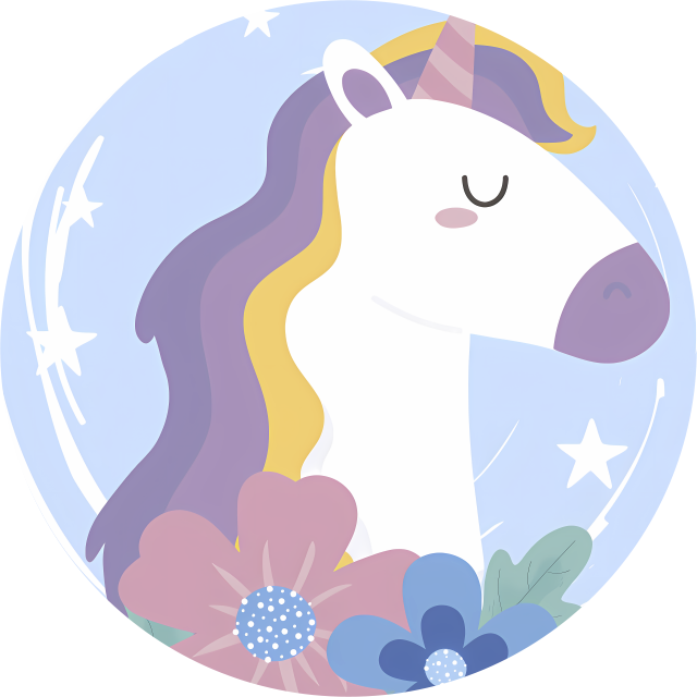 Animal vinyl rug bright hair unicorn - TenStickers