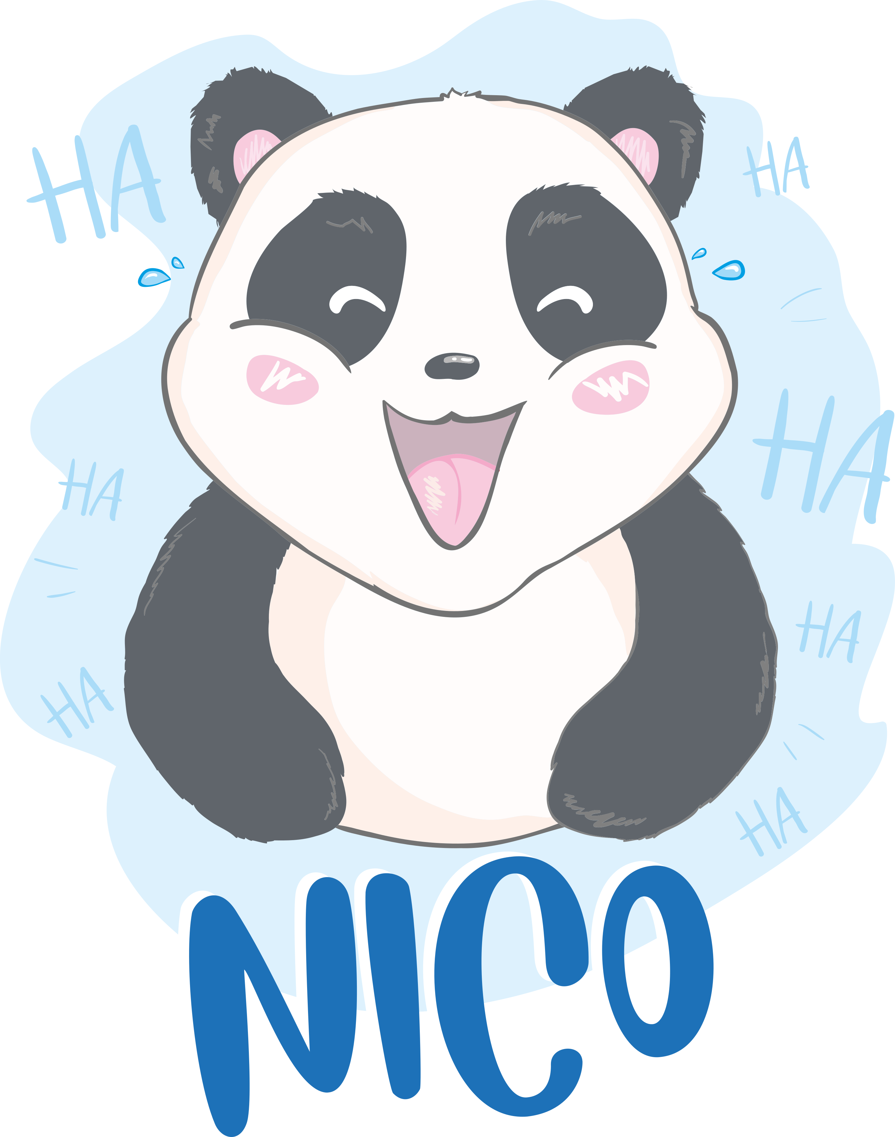 Animal vinyl rug baby panda surprise name - TenStickers
