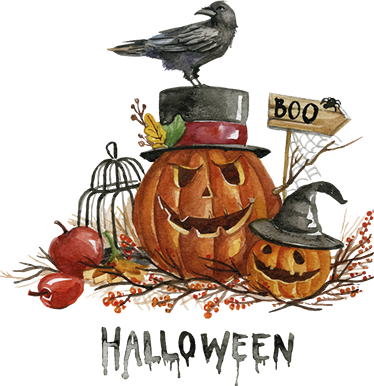 Halloween vinyl rug with spooky pumpkins - TenStickers