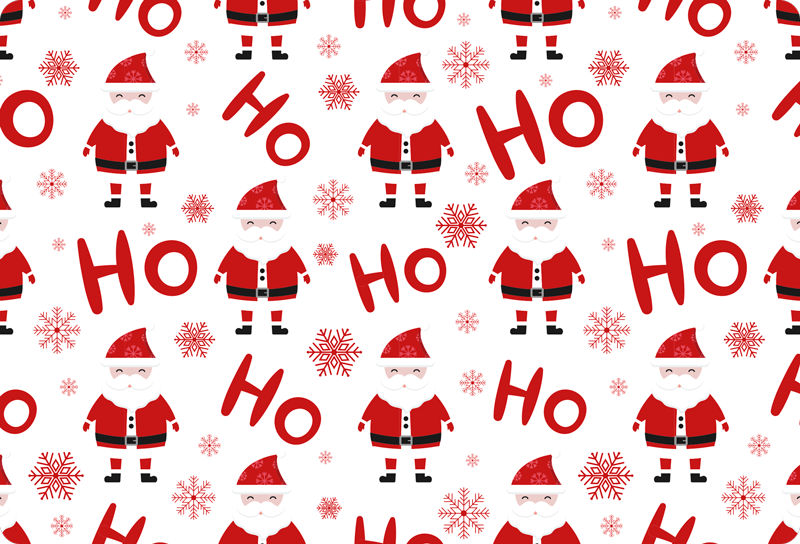 Christmas vinyl rug santa claus and hohoho design - TenStickers