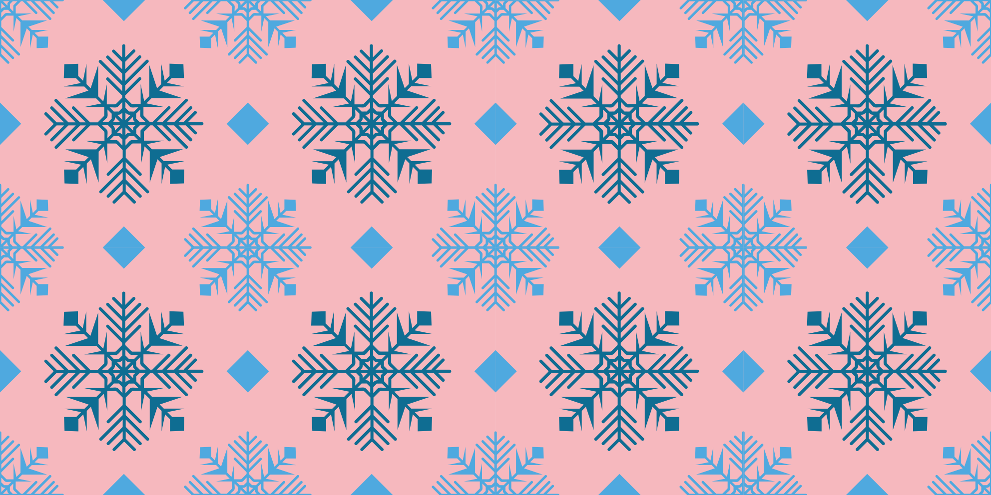 Christmas vinyl rug with pink and blue snowflakes - TenStickers