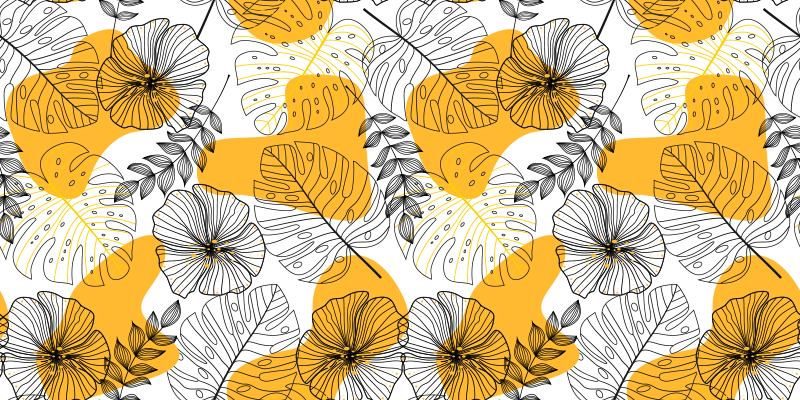 Floral vinyl rug with flower design kallax - TenStickers