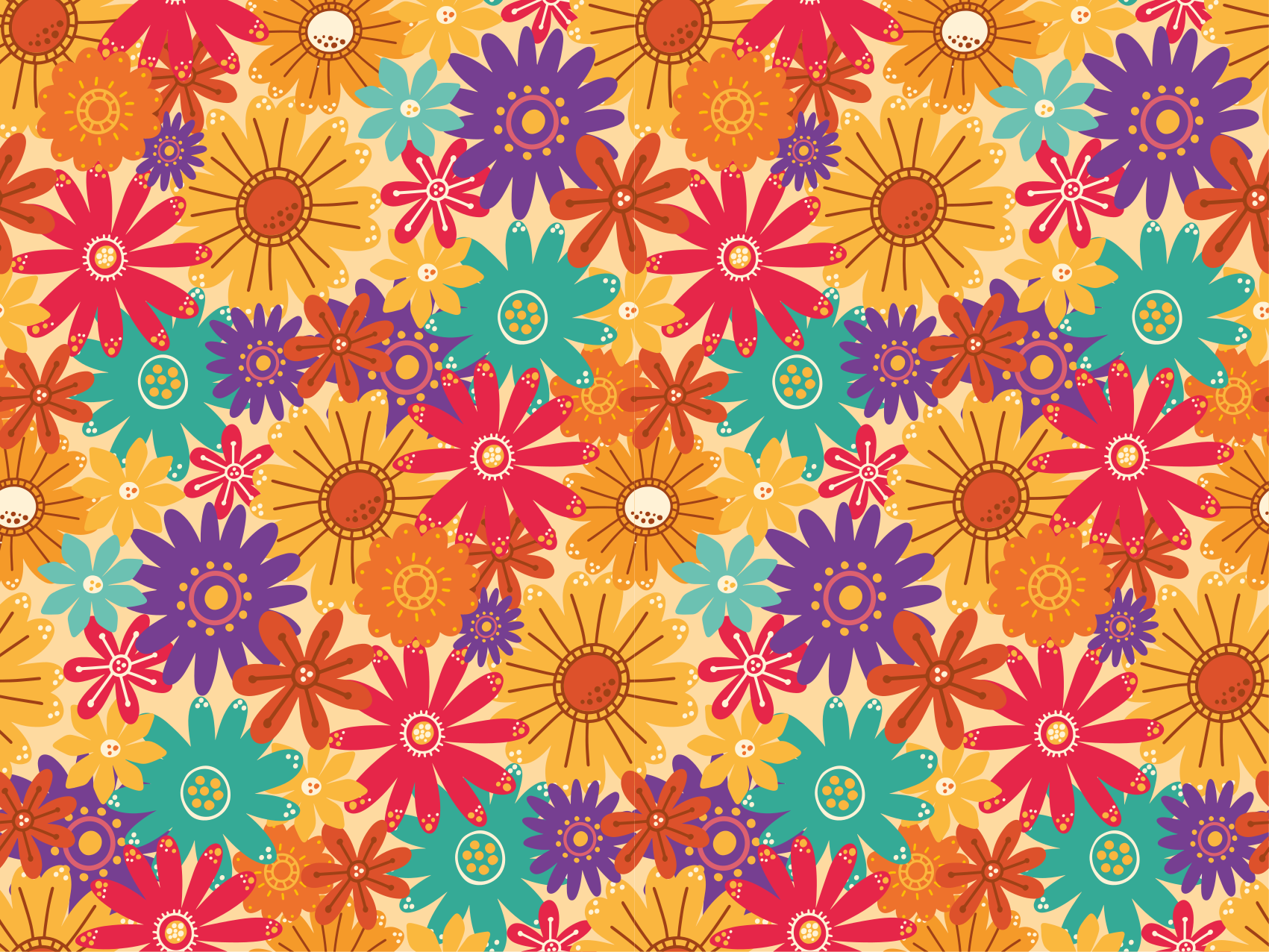 Floral vinyl rug abundant with blooms - TenStickers