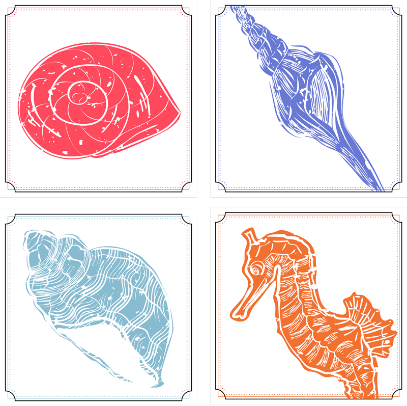 Floral vinyl rug with oceanic patterns - TenStickers