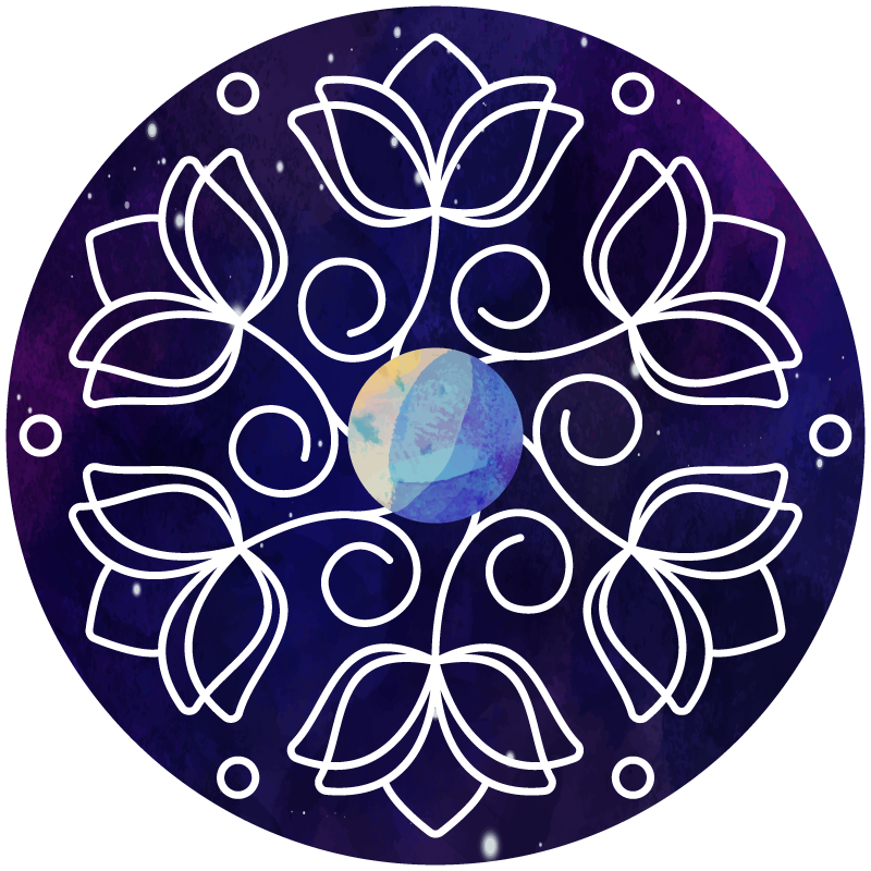 Floral vinyl rug lotus pattern design - TenStickers