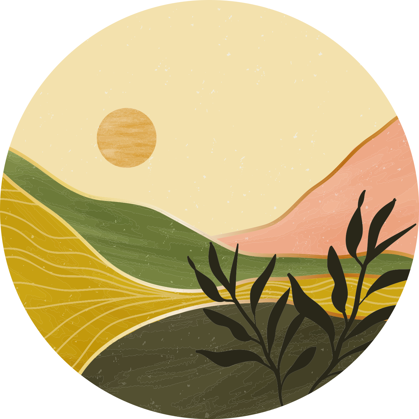 Floral vinyl rug in tranquil landscape design - TenStickers