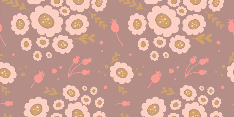 Floral vinyl rug in pastel colored pattern - TenStickers