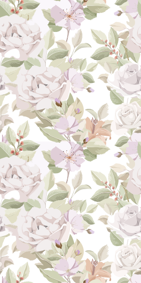 Floral vinyl rug with elegant floral seamless pattern - TenStickers