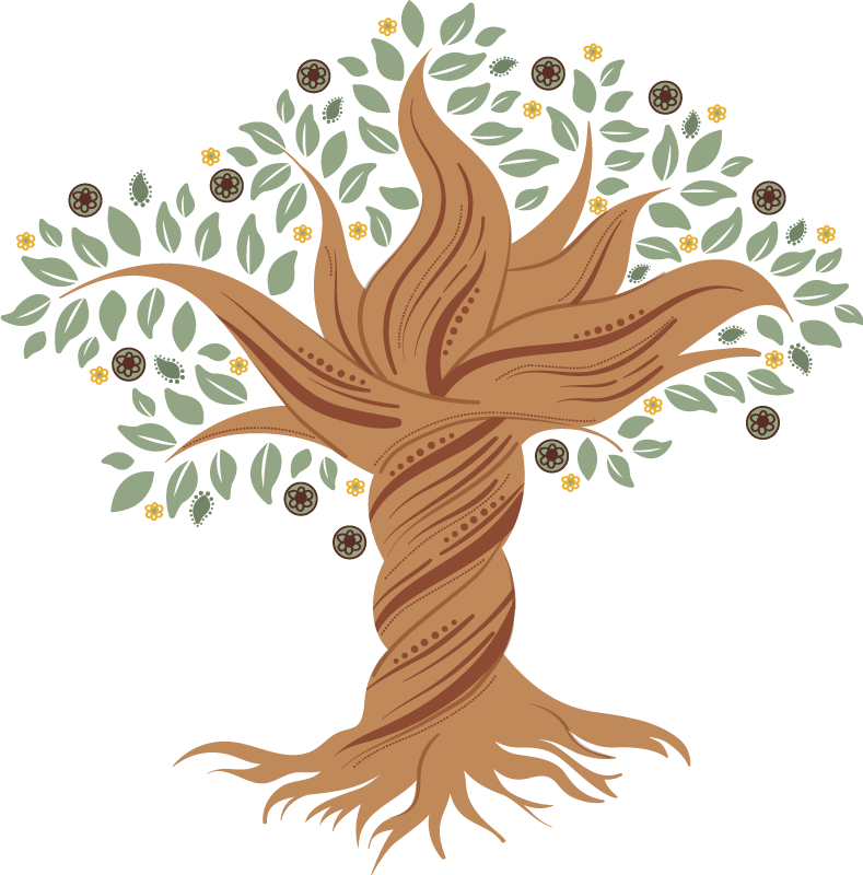 Floral vinyl rug tree of life entwined - TenStickers