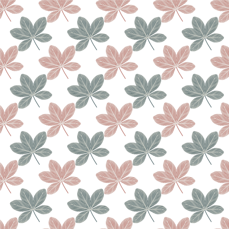 Floral vinyl rug with pink and blue leaf design - TenStickers