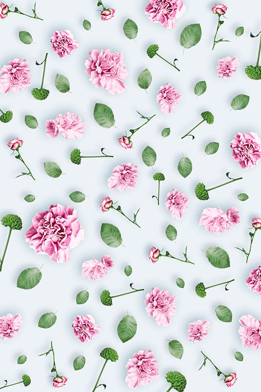 Flower rug with botanical blooms - TenStickers