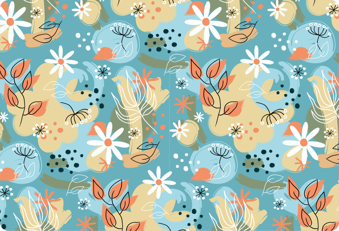 Flower rug with abstract floral design - TenStickers