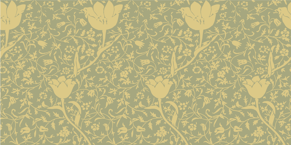 Floral vinyl rug in gold and green design - TenStickers