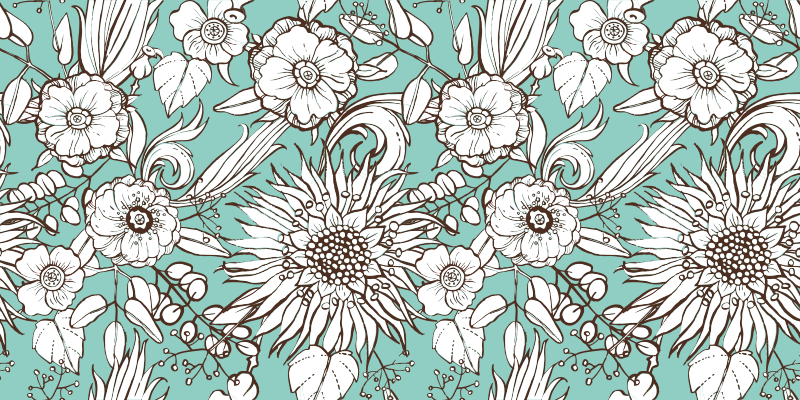 Floral vinyl rug sunflower design - TenStickers