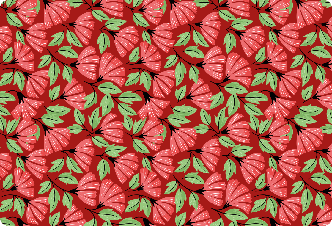 Floral vinyl rug with vintage red design - TenStickers
