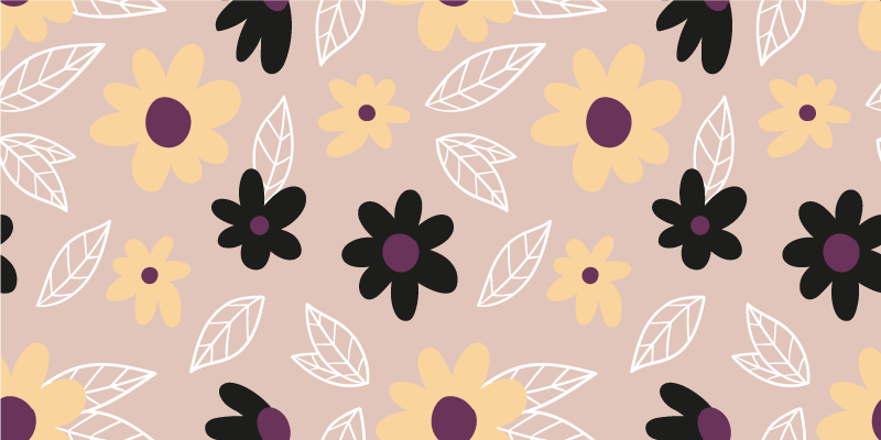 Floral vinyl rug with vibrant flowers on beige - TenStickers