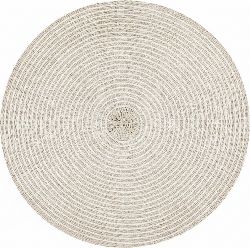 Minimal vinyl rug circular cream woven spiral - TenStickers
