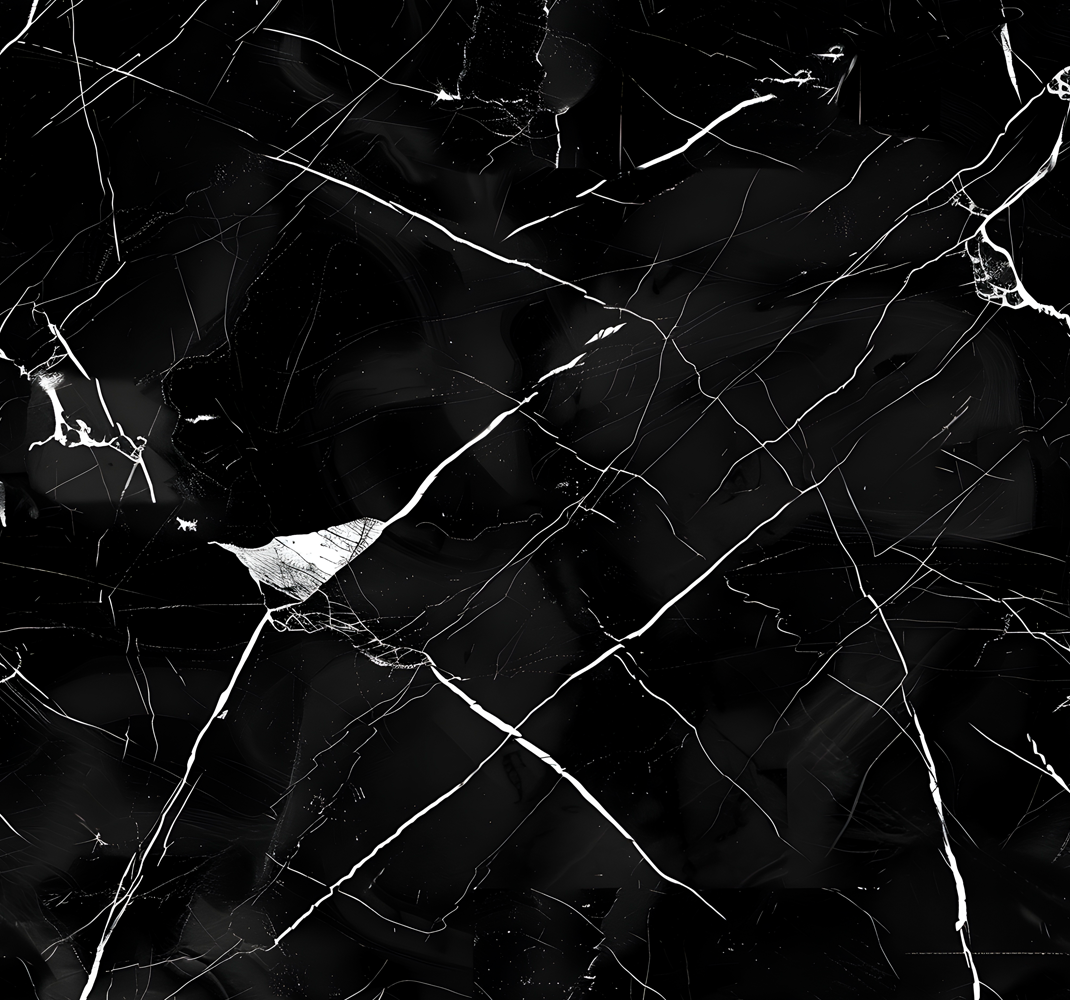 Dining room vinyl rug in black marble design - TenStickers