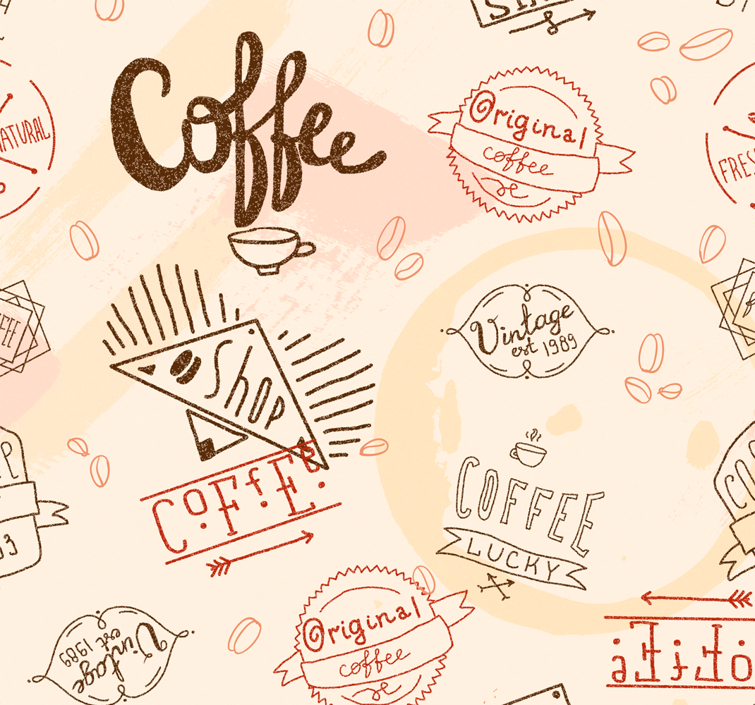Kitchen vinyl rug with coffee icons - TenStickers