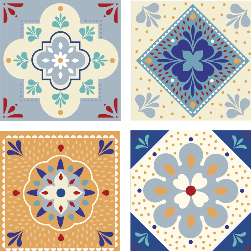 Bathroom vinyl rug in vibrant hues - TenStickers