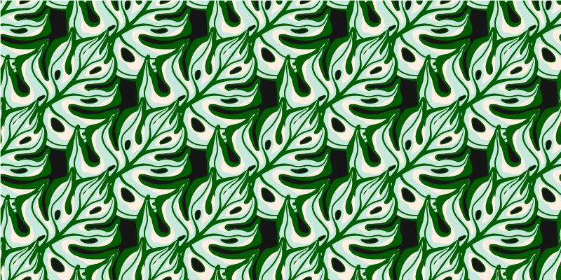 Floral vinyl rug with bold black and green blooms - TenStickers