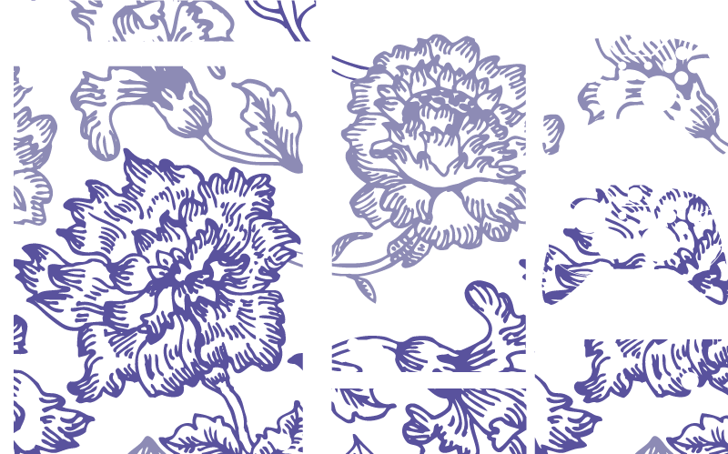 Floral vinyl rug with soft purple floral design - TenStickers