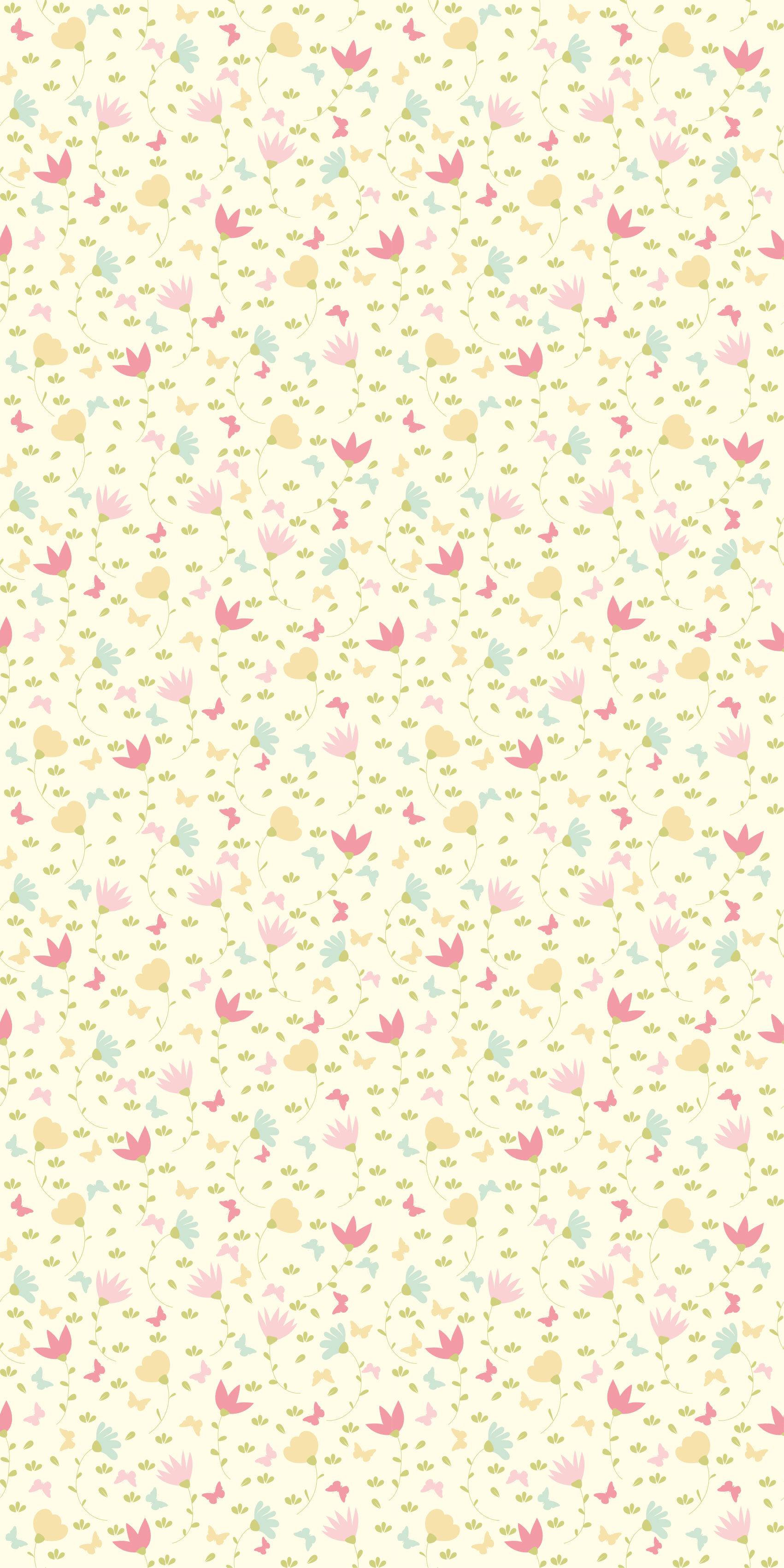 Flowers and butterflies floral vinyl rug - TenStickers