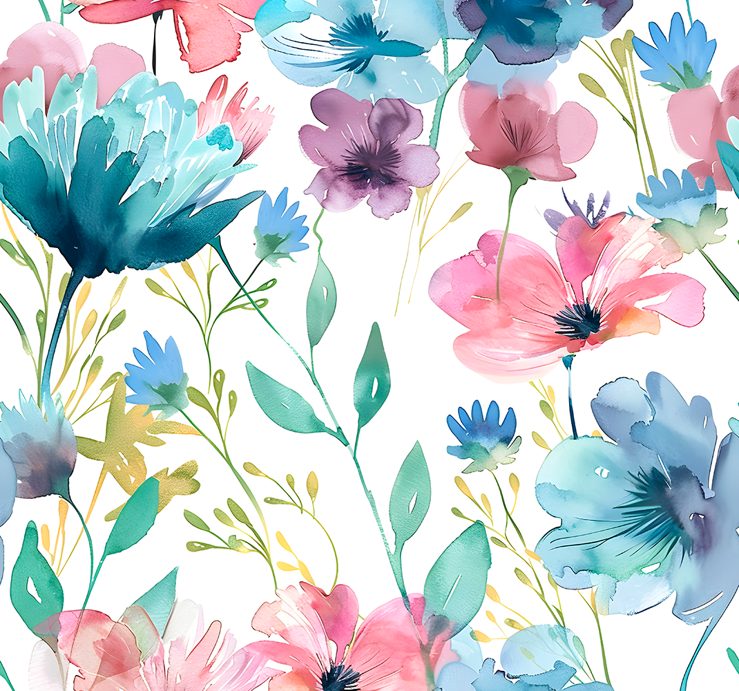 Wildflowers in summer floral vinyl rug - TenStickers