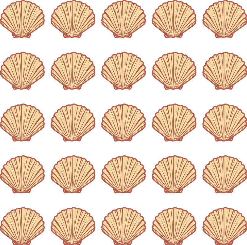 Floral vinyl rug with sea shell design - TenStickers