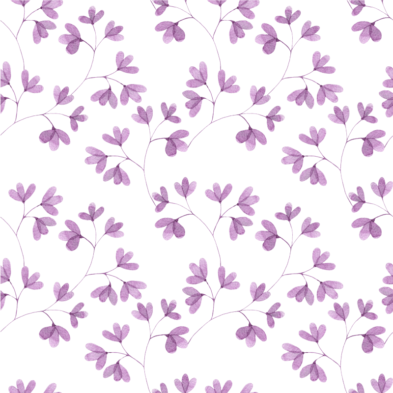 Floral vinyl rug in purple floral design - TenStickers