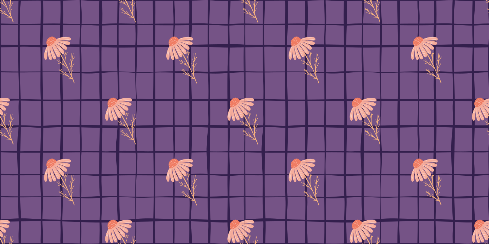 Purple floral motif floral vinyl rug - TenStickers