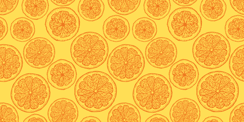 Floral vinyl rug citrus slice design - TenStickers