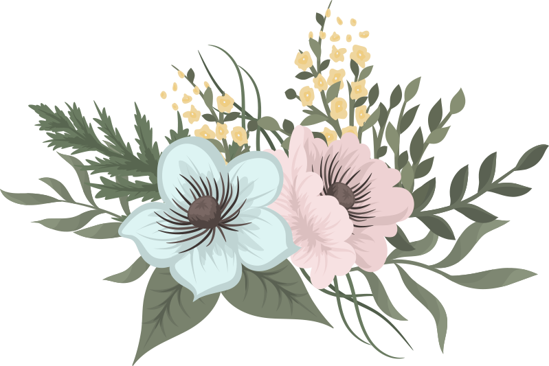 Floral vinyl rug botanical garden design - TenStickers
