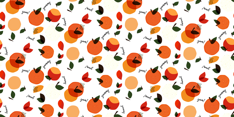 Floral vinyl rug in fruit-inspired design - TenStickers