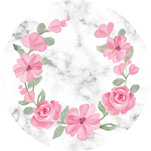 Flower rug with marble flower crown - TenStickers
