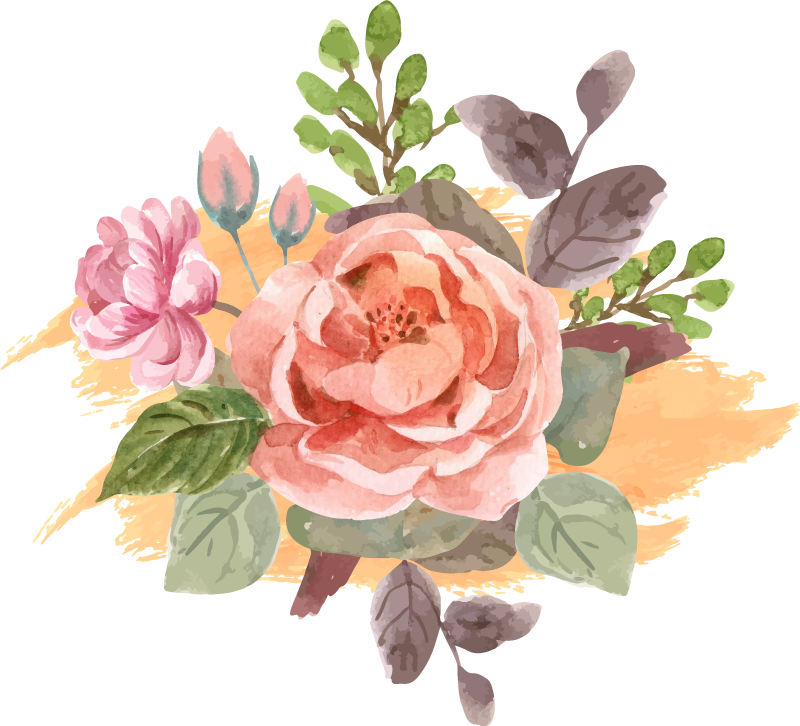 Flower rug blush bloom design - TenStickers