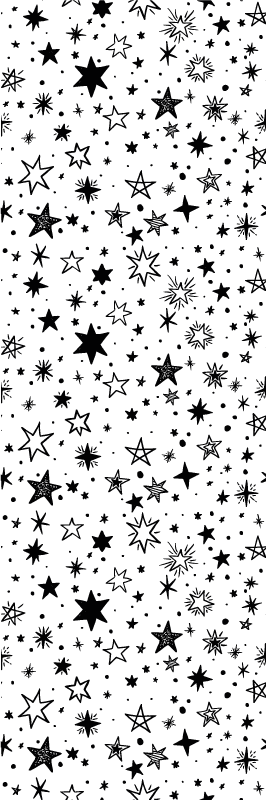 Star vinyl rug black star pattern on white background - TenStickers