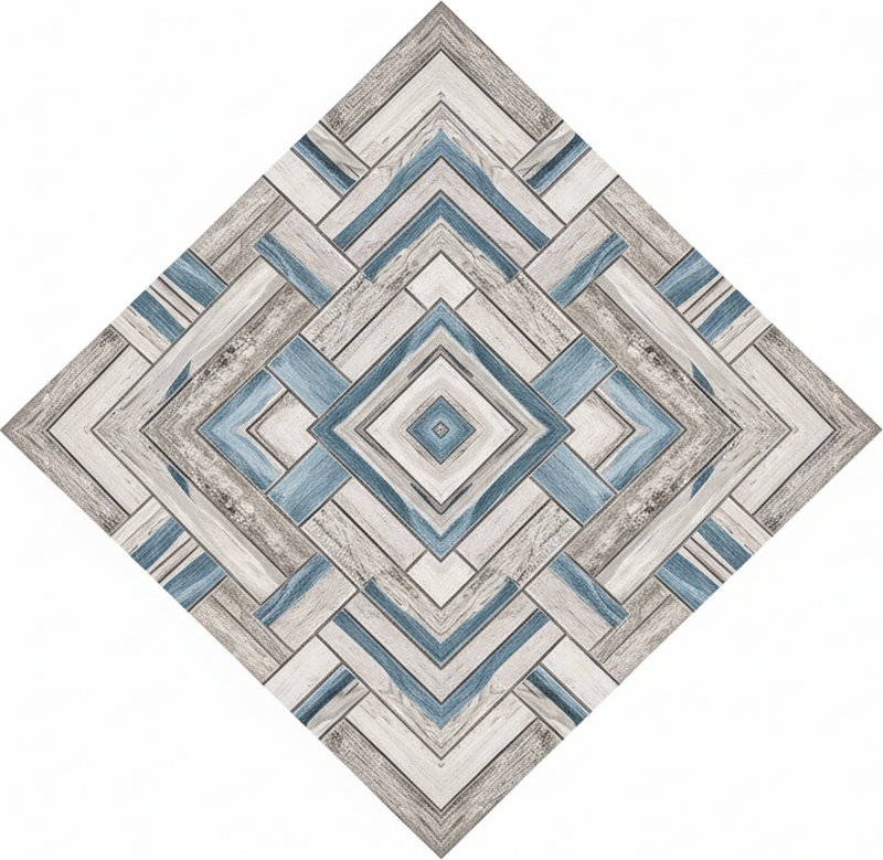 Living room vinyl rug in rustic wood style - TenStickers