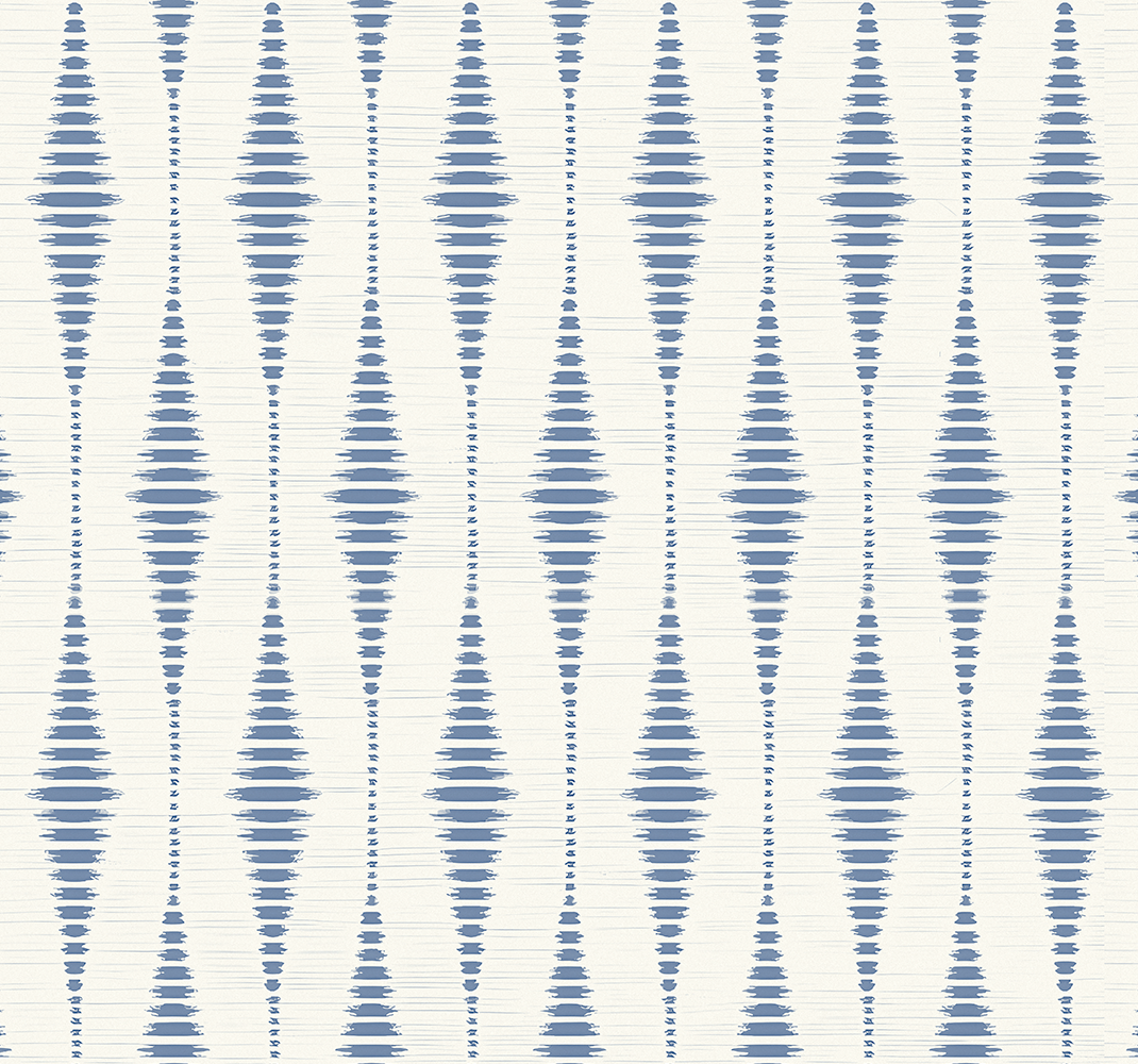 Geometric vinyl rug "rabaul ikat" in blue and beige - TenStickers