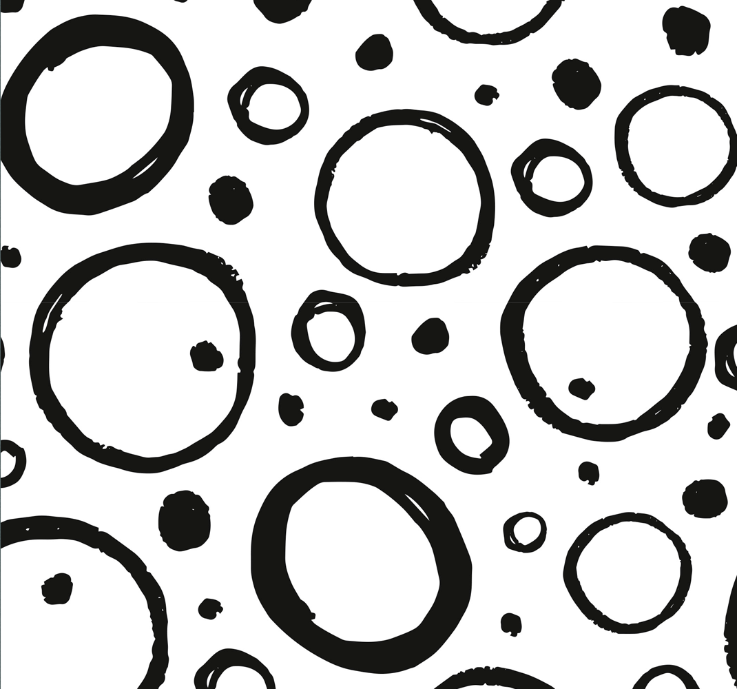 Geometric vinyl rug circular black and white design - TenStickers