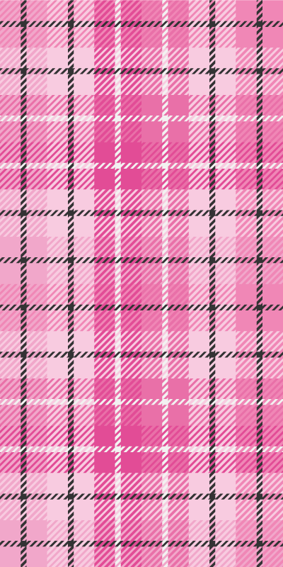 Geometric vinyl rug in pink and black plaid - TenStickers
