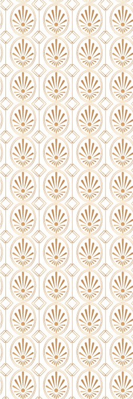 Geometric vinyl rug in modern white and gold pattern - TenStickers